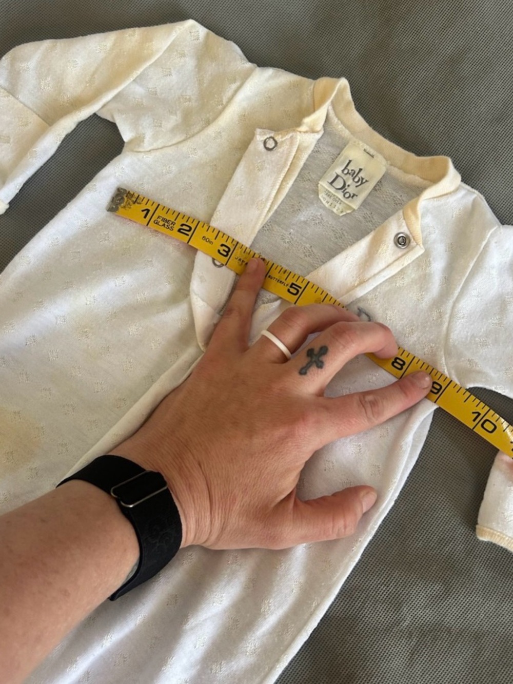 Vintage Baby Dior White Layette Sleep Gown USA Made - Picture 6 of 7